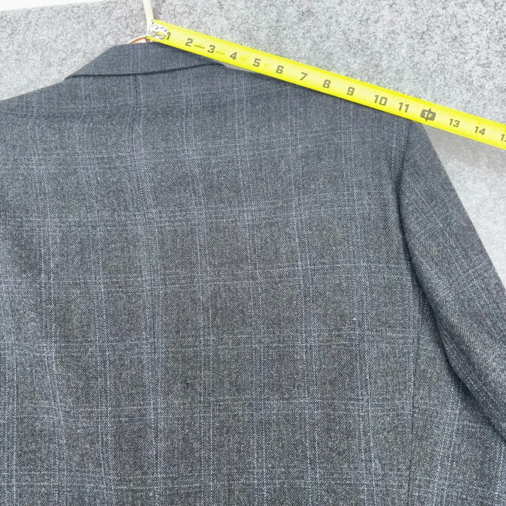 Lauren Ralph Lauren Mens 54R Grey Glen Plaid Wool Blazer Elbow Patch Sport Coat